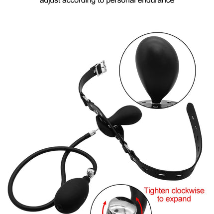 Inflatable Gag Open Mouth Gag Oral Dildo Plug Pump Restraint Slave Bondage Open Mouth Balls BDSM Sex Toys For Couples Adult Game