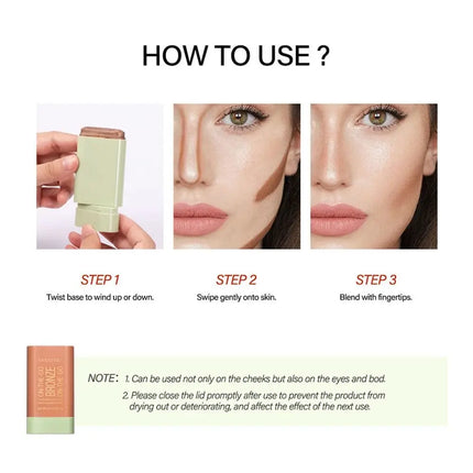 1PC Face Makeup Bronzer Stick Cream Rouge Tint Contouring Makeup Cosmetic Highlighter Bronzer Pen Women Face Illuminator