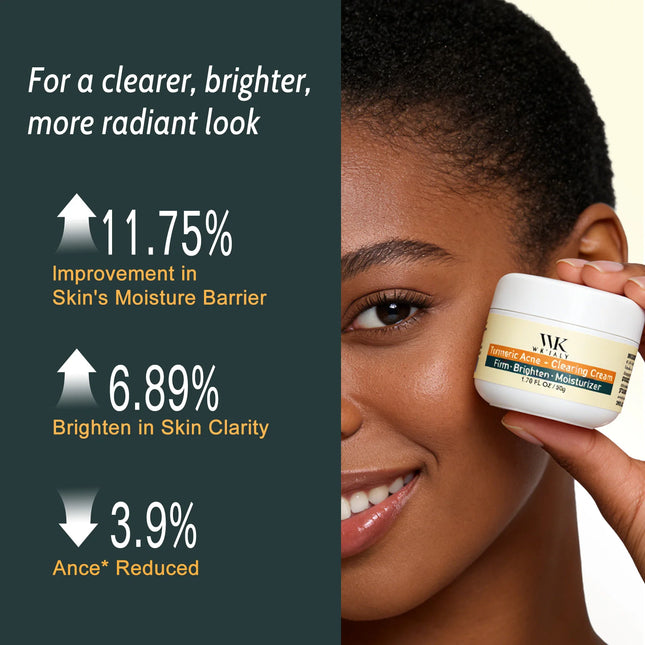 WK JALY Turmeric Acne Facial Cream, Reduce Breakouts, Brightening, Clean Skin, Moisturize, Smooth, With Natural Aloe Vera