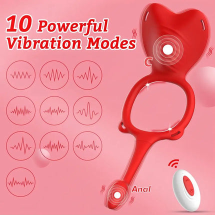 4-in-1 Wearable Vibrator 10-Frequency Vibration Penis Ring Clitoris Stimulator G-Spot Anal Massager Adult Sex Toys Masturbator