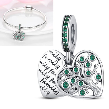 New 925 Sterling Silver Cactus Four Leaf Clover Charm Spring Green Series Bead Pendant For Original Beads Bracelet DIY Jewelry