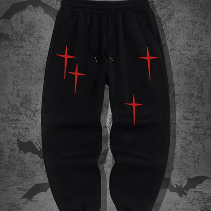 Fashionable Printed Pattern Men's and Women's Slim Fit Y2K Style Gothic Casual Sports Street Style Couple Style Sweatpants