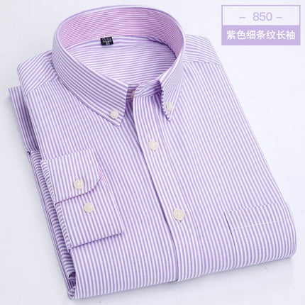 Men's Long Sleeve Shirt Oxford Woven Casual Non-Ironing Spring Summer Autumn Slim Top Comfortable Trend Fashion With White Shirt