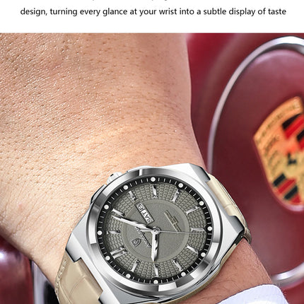 POEDAGAR High Quality Fashion Men's Wristwatch Waterproof Luminous Date Week Business Quartz Men's Watches Leather Men Watch Reloj
