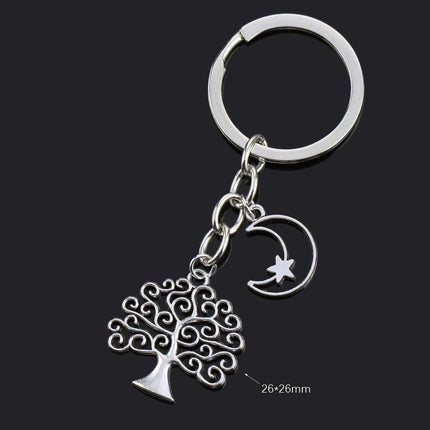 Fashion Animal Women Keychain Car Moon Cat Dog Love Heart Key Chain Friends Gift Jewelry Bag Pendant Wing Evil Eye Angel Turtles