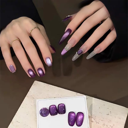 SHAKA 1pcs Autumn Winter Whitening Blue Temperament Glass Bead Cat Eye Gel Nail Polish Brown Blue Cat Eye Nail Art Nail Supplies