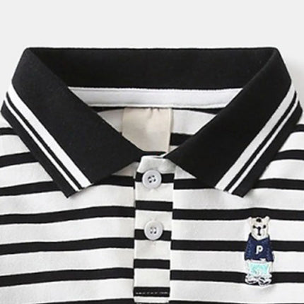 3-7 Y Children's POLO Shirts Boy Handsome Fashion Sports Long Sleeve Tops Embroidery Kids Clothes Toddler Boys School Shirt