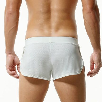 Men's Jockstrap Lounge Shorts Breathable Loose Sleep Boxers Comfortable Men's Pajama Underwear Seamless Homewear Strappy Back