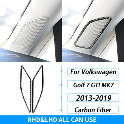 For Volkswagen Golf 7 GTI MK7 2013-2019 Carbon Fiber Gear Shift Air Outlet Window Lift Dashboard Suit Trim Car Interior Sticker
