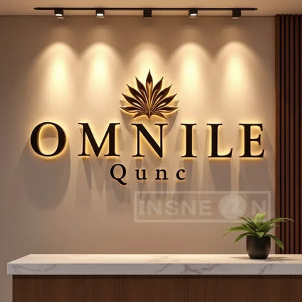 Custom 3D Metal LED Light Backlit Sign for Storefront Business Illuminated Signage Outdoor Waterproof Advertising Light Up