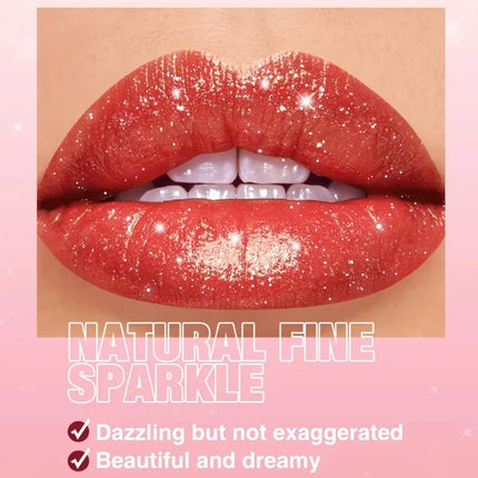 Nude Gray Metallic Lipstick Glitter Diamond Waterproof Long-Lasting Lip Gloss High Pigment Shiny Sparkling Pearl Lip Tint Makeup