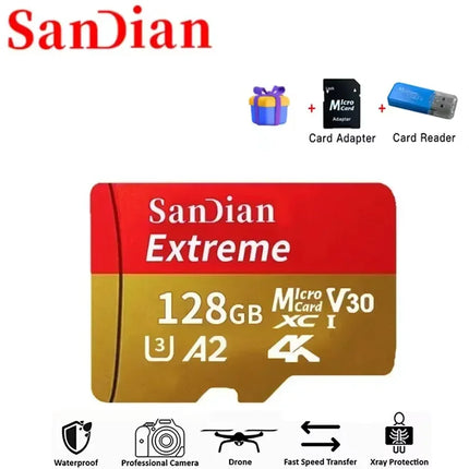 128GB SD Card Memory Card for Camera Phone Tablet Video Photo File Storage