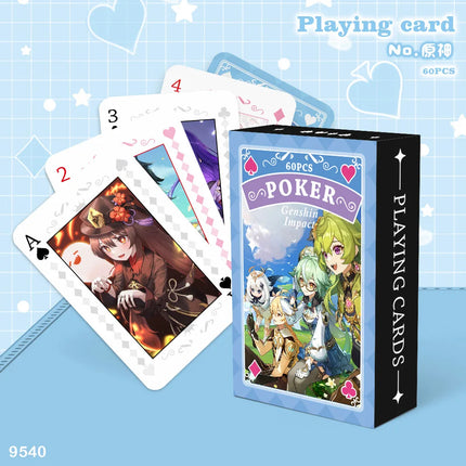 Anime Jujutsu Kaisen Haikyuu Cosplay Board Game Cards Genshin Impact Hardcover Poker Toy Gift