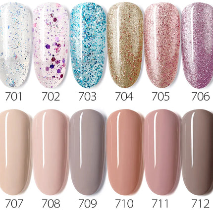 Venalisa HEMA TPO FREE Nail Gel Polish Glitter Gorgeous Full Coverage Soak Off UV LED French Nail Jelly Pink Nude Collection