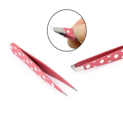 Mini Hair Removal Tweezers Stainless Steel Eyebrow Tweezers Pink Point White Tip Point Face Harmless Makeup Beauty Tool
