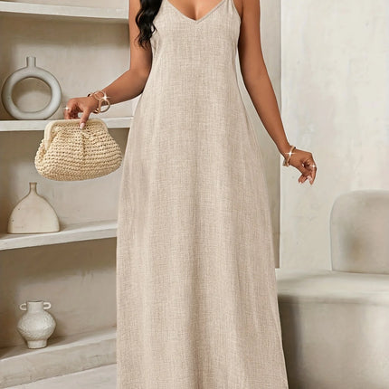 Women's Bohemian Spaghetti Strap Dress, Loose Long Dress for Women, Women's Thin Strap Birthday and Event Dress/Holiday Dress, Vacation Wear for Women, Bohemian Style