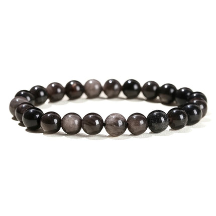 JD Natural Stone Beads Bracelet Amethyst Tiger Eye Crystal Quartz Agate Gem Beads Bangles Women Men Reiki Healling Jewelry Gift