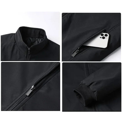 BROWON Plus Size 8xl Jacket for Men 2026 Thick Stand Collar Solid Winter Jacket Men Waterproof Warm Business Casual Men Coats