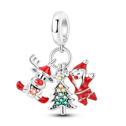 Charms Plata De Ley 925 Red Color Series Charm Red Elephant Animal Fruit Beads of Original Fits Women Anniversary Jewelry Charms