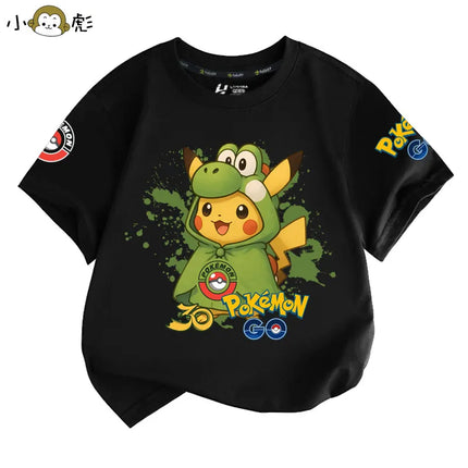 2026 Pok É Mon 30th Anniversary Pikachu Parent Child Short Sleeve T-shirt for Boys and Girls