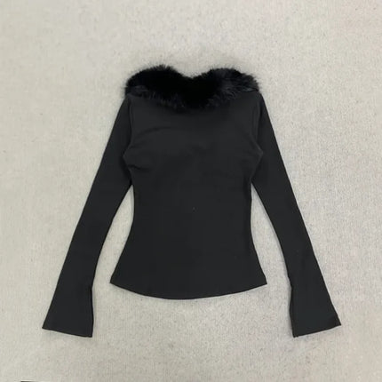Spring new high street Harajuku style hooded sweatshirt with long sleeves and fur collar pattern printed slim fit waist jacket