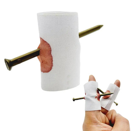 Fake Nail Through Finger Prank Toy Kids Novelty Magic Friend Halloween Scare Trick Joke Toy Practical Fool Jokes Gags