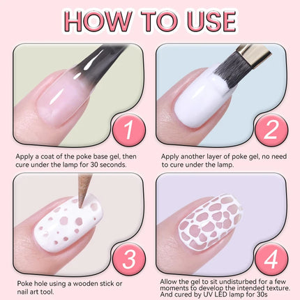 LILYCUTE 8ml 2/3/4PCS Poke Poke Gel Nail Polish Set Black White Wave Texture Nail Painting Art Gel Soak Off UV LED Varnish Kit