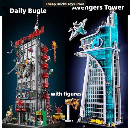 Cheapest 2026 Moc The Bugle Building Of Daily Avengers Tower Bricks Building Blocks Model Christmas Toy for Family Decor Gifts