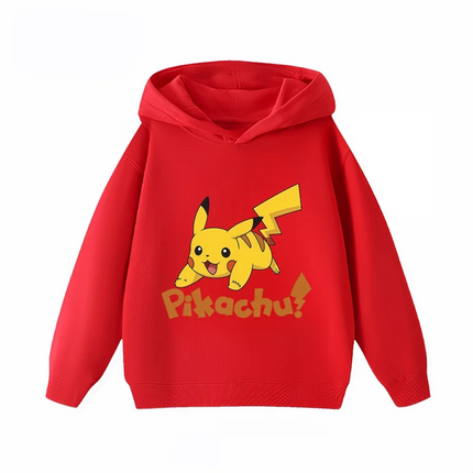 New Arrival Pikachu Print Kids Hoodie, Unisex Boys Girls Clothes, Warm Hooded Sweatshirt for Autumn Winter