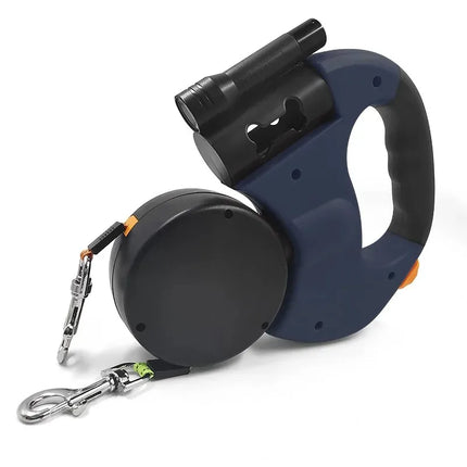 3m Retractable Dog Leash For Small Dogs Reflective Dual Pet Leash Lead 360 Swivel No Tangle Double Dog Walking Leash With Lights