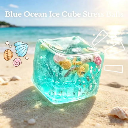 Taba Squishy Stress Balls Cube - Ocean Sensory Fidget Toy Slow Rise Squishy Toys for Kids and Adults Squeeze Relax Gift
