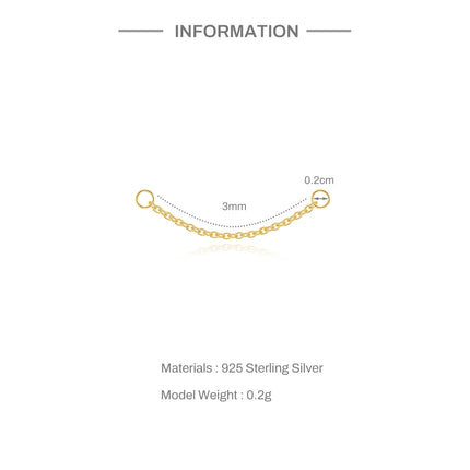 CANNER 1PC 925 Sterling Silver Chain Tassel Piercing Earrings Chain Charm Accessories For Woman Shiny Earring Fine Jewelry Gift