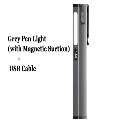 Multifunctional Work Light Cob Flashlight USB C Rechargeable, Aluminum Alloy Magnetic Pen Clip Headlamp Hand Free