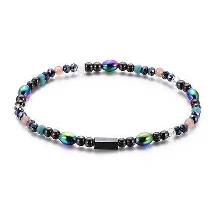 Flat Bead Magnets Magnetic Therapy Bracelets Anklet Pain Relief Slimming Health Jewelry Weight Loss Magnet Anklets for Women Men