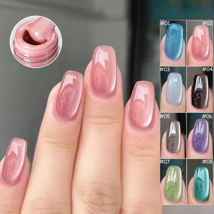 ZH Autumn And Winter Nails Toe Selling Whitening Glass Bead Cat Eye Gel Nail Polish Black Nails Nail Art Grey Cat Eye Nail Glue