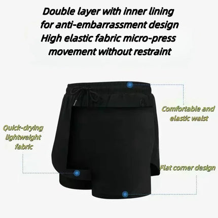 Bandai Periphery Power Rangers Men's Double Layer 2-in-1 Performance Gym Shorts Summer Quick-dry Comfy Lightweight Beach Shorts