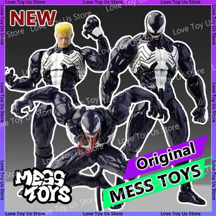 NEW Mess Toys Venom Lethal Neighbor Spider Man Symbiotic Black Suit Messtoys Spiderman Anime Action Figure Model Doll Gifts Toys