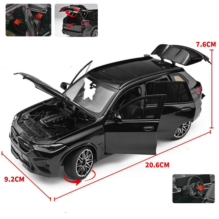 1:24 BMW X5M X5 SUV Alloy Car Model Diecast Metal Off-road Vehicles Car Model High Simulation Sound and Light Childrens Toy Gift