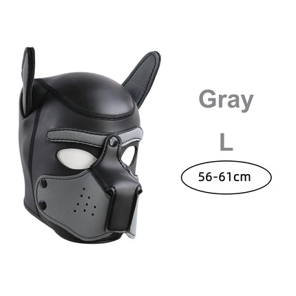 XL Size Brand New Large Size Puppy Cosplay Padded Rubber Full Head Hood Mask With Ears For Women Dog Role Play Dog Headgear