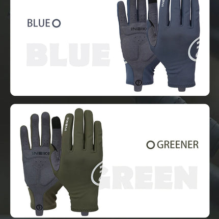 INBIKE 2024 Cycling Gloves Gel Padded for Men Autumn Winter Fleece Road Bike Gloves MTB Full Finger Touchscreen Bike Accessories