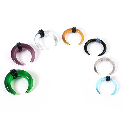 Casvort 1PCS Cozy Glass Stretching Kits Pincher Taper with O-Rings Buffalo Septum Retainers Hypoallergenic Piercing Jewelry