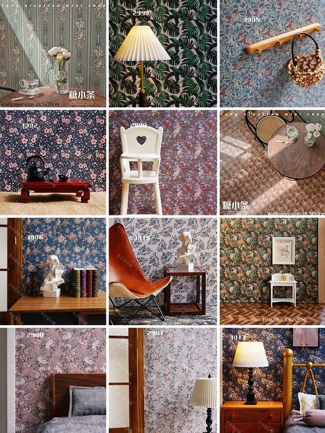 Doll House Wallpaper Background Board Sticker Photo Scenery Wallpaper Miniature Re-ment Doll Accessories Colorful Wallpaper