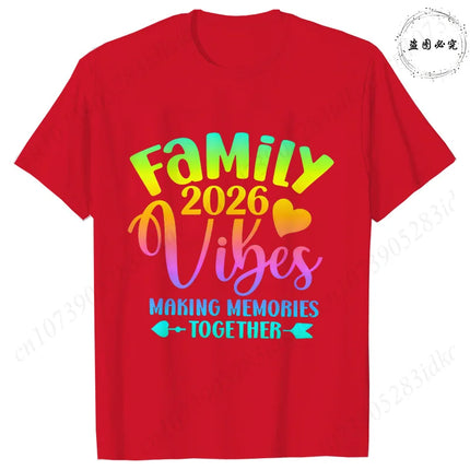 2026 Family Vacation Matching T-shirts Making Memories Together Gradient Print Tops Summer Trips Cruise Holidays Women Clothing