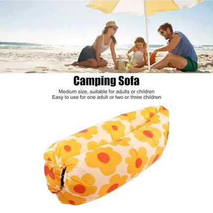 New Sunflower Lazy Inflatable Sofa Outdoor Beach Lazy Sleeping Bag Inflatable Bed Portable Air Sofa Portable Camping Activities