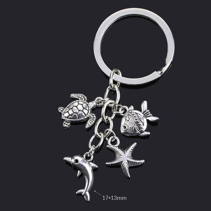 Fashion Animal Women Keychain Car Moon Cat Dog Love Heart Key Chain Friends Gift Jewelry Bag Pendant Wing Evil Eye Angel Turtles