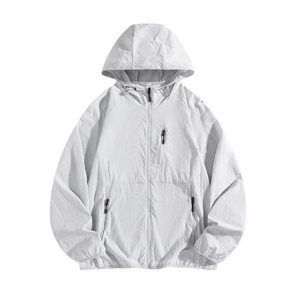 Men's Summer Thin Fishing Jacket UPF50+ UV Protection Quick Dry Hat Outdoor Clothing Breathable Tight Fit Linen Polo Shirt