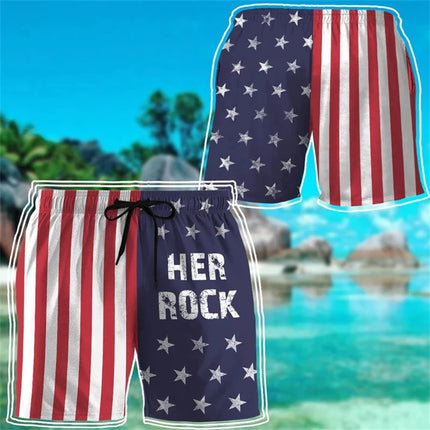 Men's Beach Shorts USA Flag 3d Print Funny Animals Graphic Surfing Board Shorts Casual Summer Holiday Sports Pants Briefs Boys