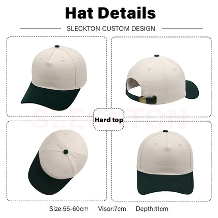 SLECKTON Custom Logo Baseball Caps for Men and Women Logo Embroidery Print Fashion Splicing Cotton Hat Adult Sun Hat Wholesale