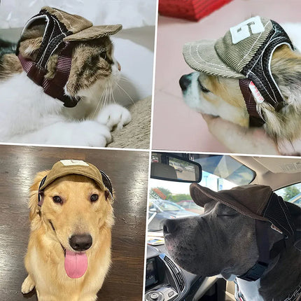 Dog Hat Large Dogs Dog Sunscreen Hat Baseball Cap Outdoor Sports Hat with Ear Holes Adjustable Pet Hat for Small and Medium Dog