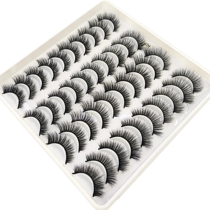 2023 New 20 pairs natural long 3D mink false eyelashes fake lashes makeup kit Mink Lashes extension eye lashes short eyelashes